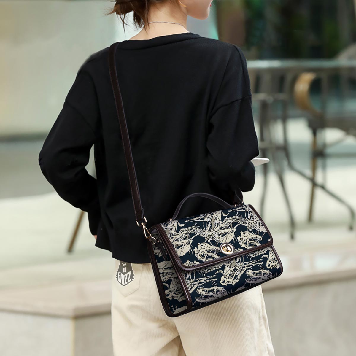 Fossil Dino And T Rex Print Pattern Women's Satchel Bag