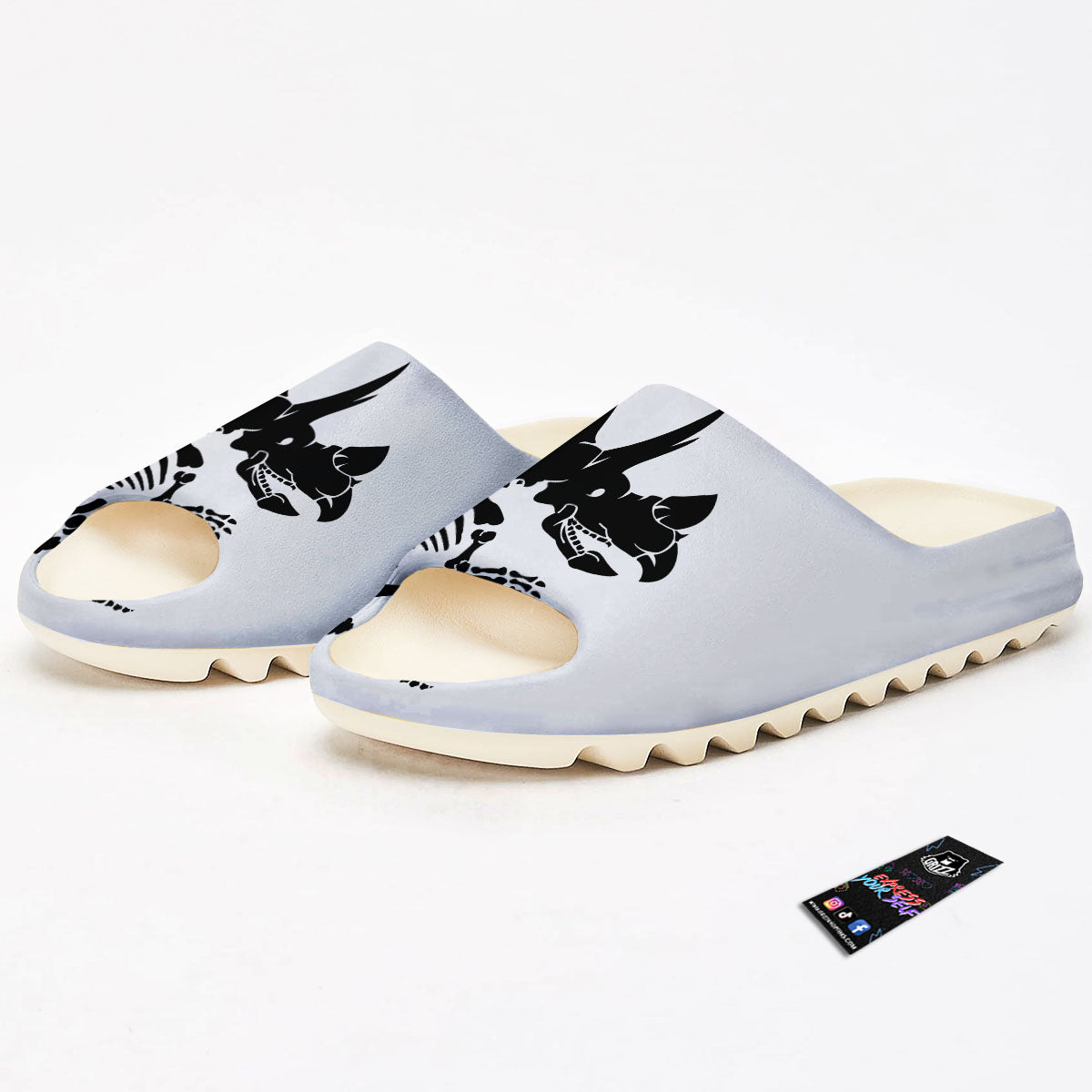 Fossil Dinosaur Monochrome Print Sandals-grizzshop