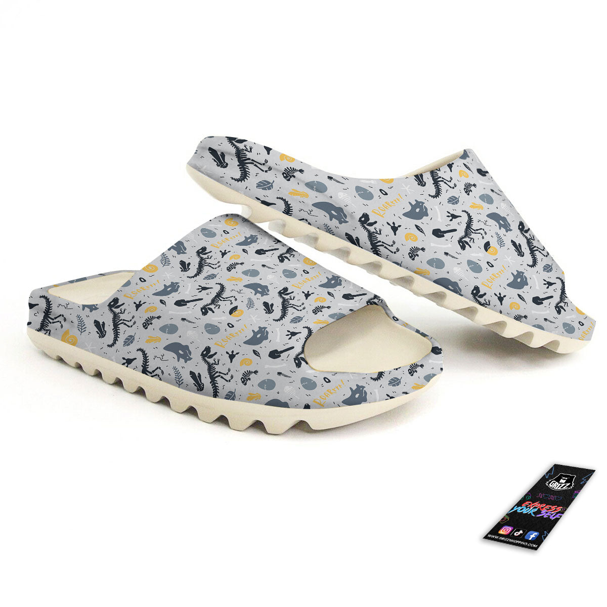 Fossil Dinosaur Print Pattern Sandals-grizzshop