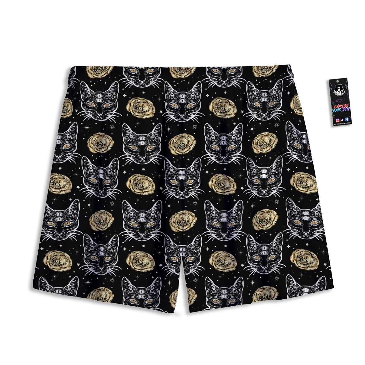 Giraffe Exotic Tropical Print Pattern Mesh Shorts