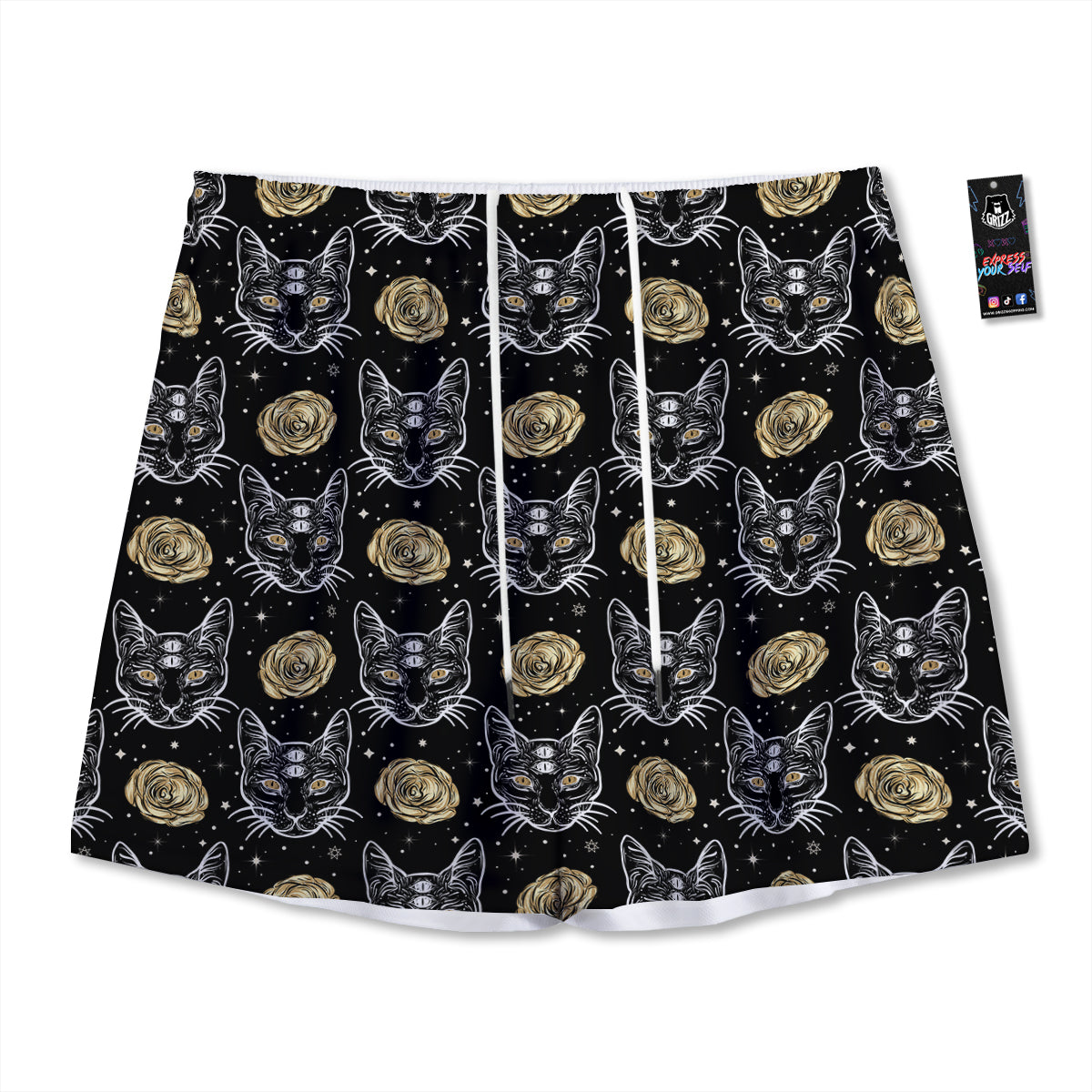 Giraffe Exotic Tropical Print Pattern Mesh Shorts
