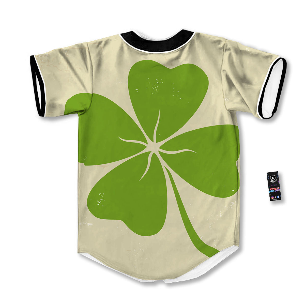 Four Leaf Clovers Irish Print Baseball Jersey-grizzshop