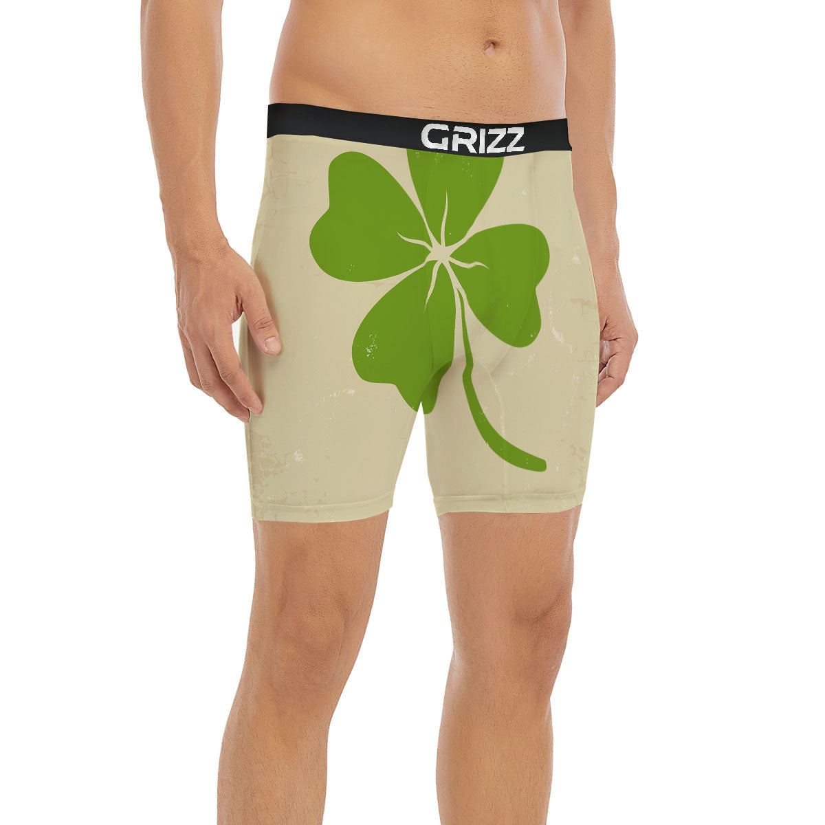 Four Leaf Clovers Irish Print Boxer Briefs-grizzshop