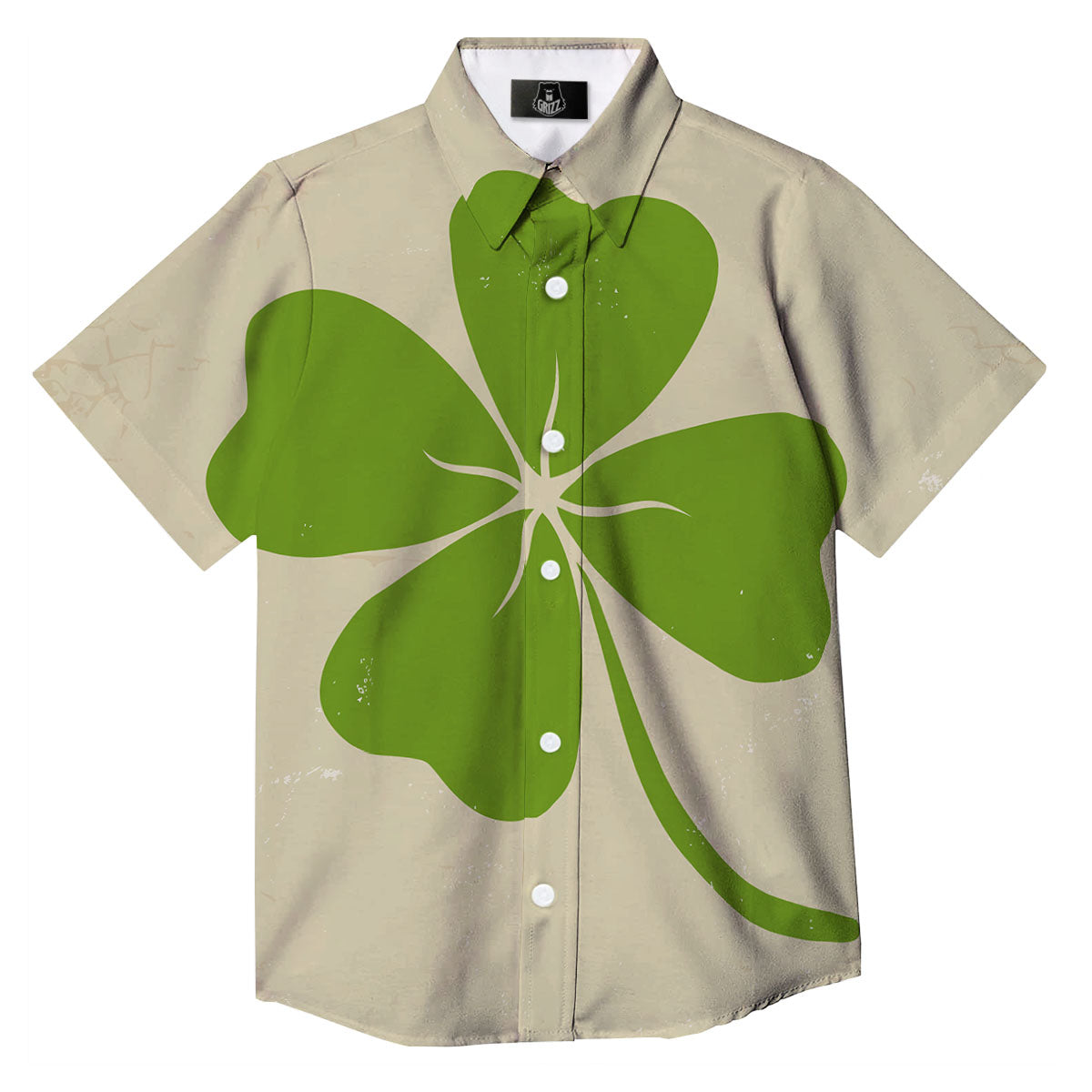 Four Leaf Clovers Irish Print Button Up Shirt-grizzshop
