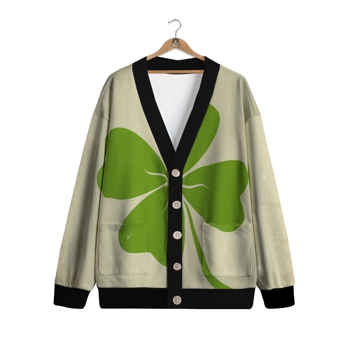 Four Leaf Clovers Irish Print Cardigan-grizzshop