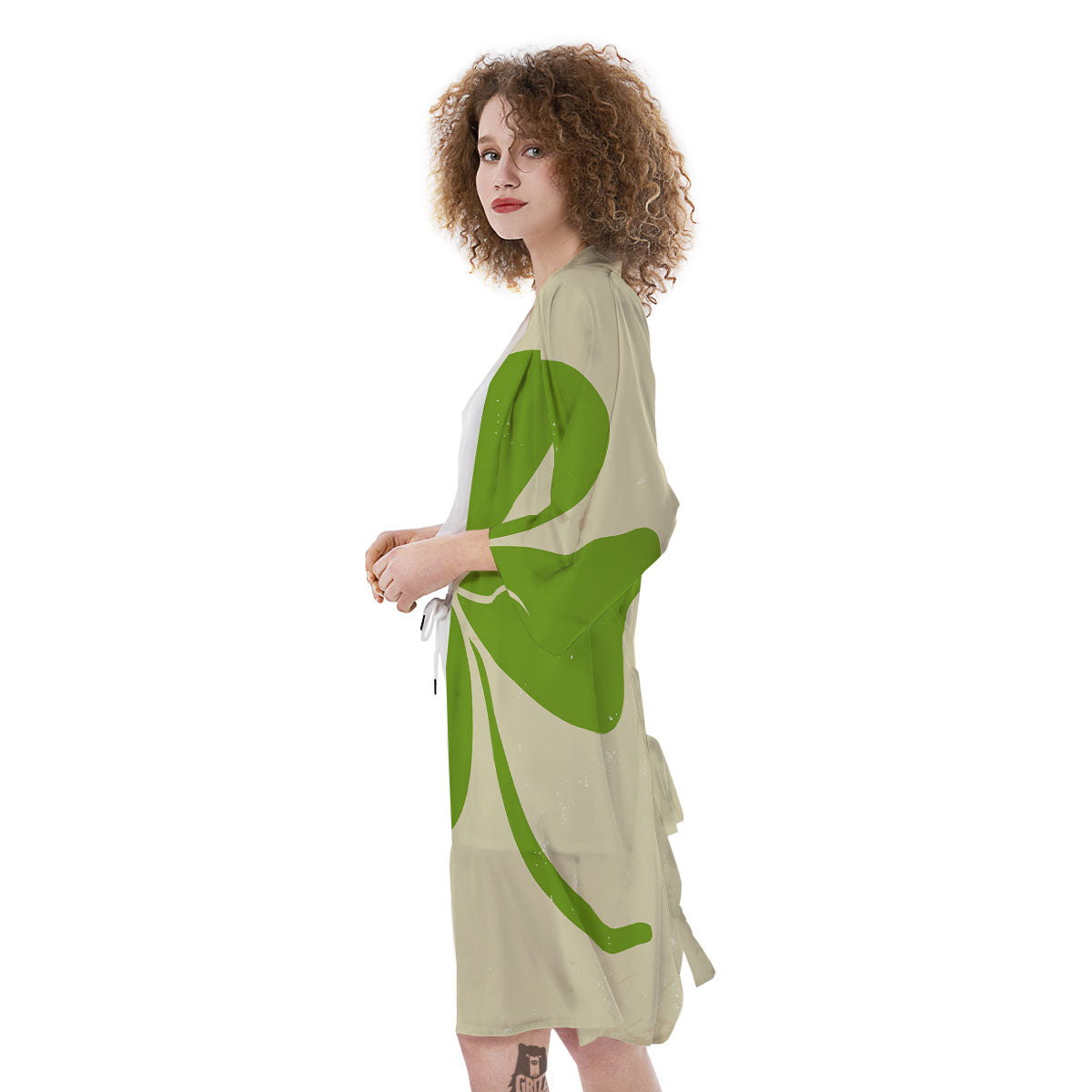 Four Leaf Clovers Irish Print Kimono-grizzshop