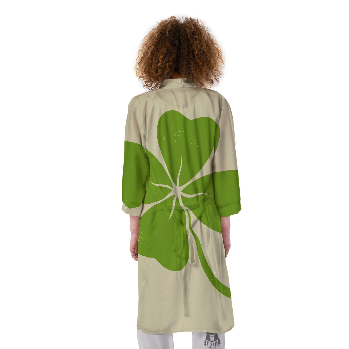Four Leaf Clovers Irish Print Kimono-grizzshop