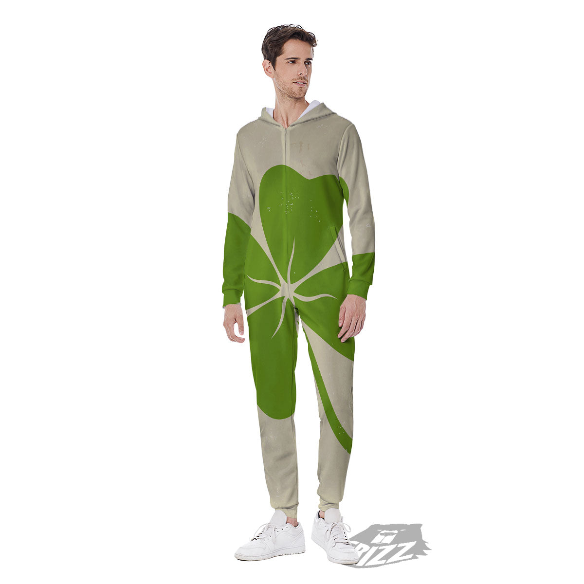 Four Leaf Clovers Irish Print Men's Jumpsuit-grizzshop