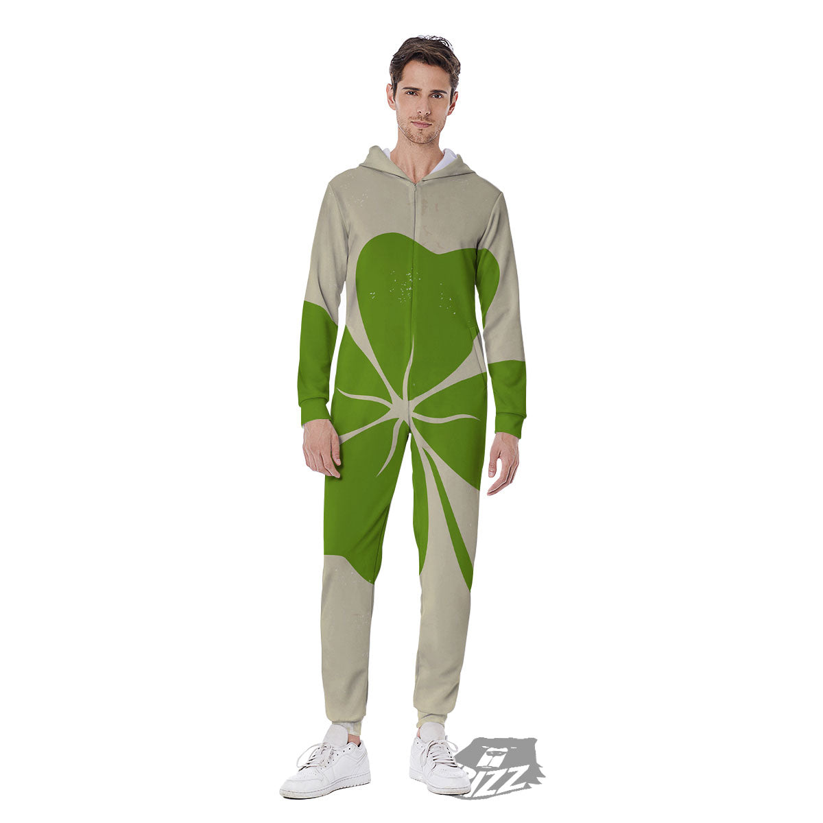 Four Leaf Clovers Irish Print Men's Jumpsuit-grizzshop