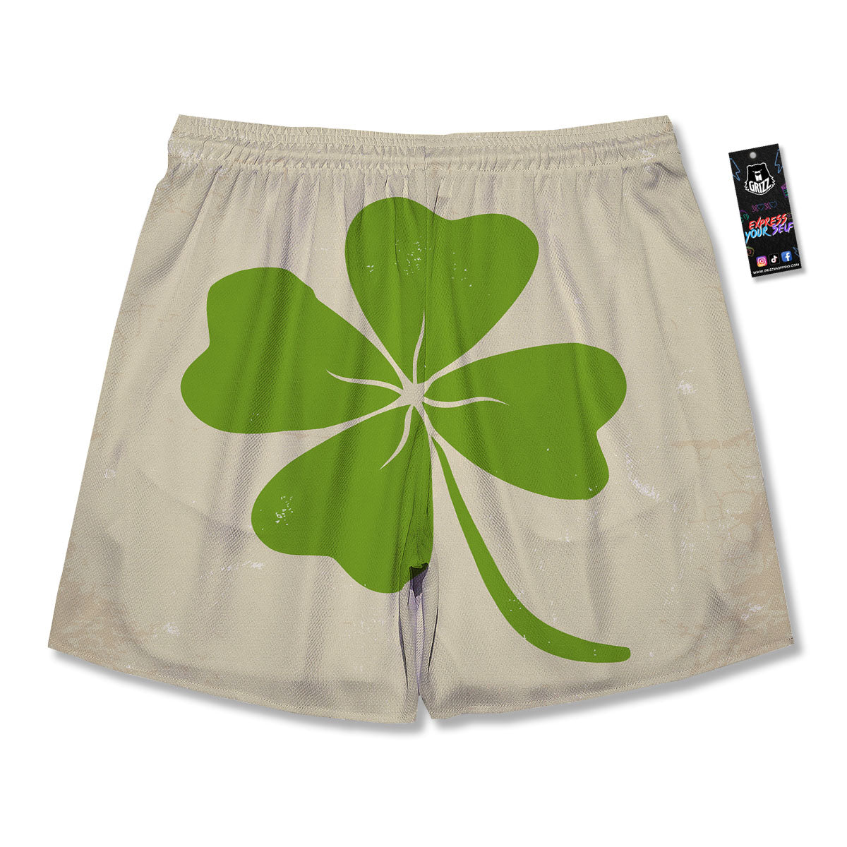 Four Leaf Clovers Irish Print Men's Running Shorts-grizzshop
