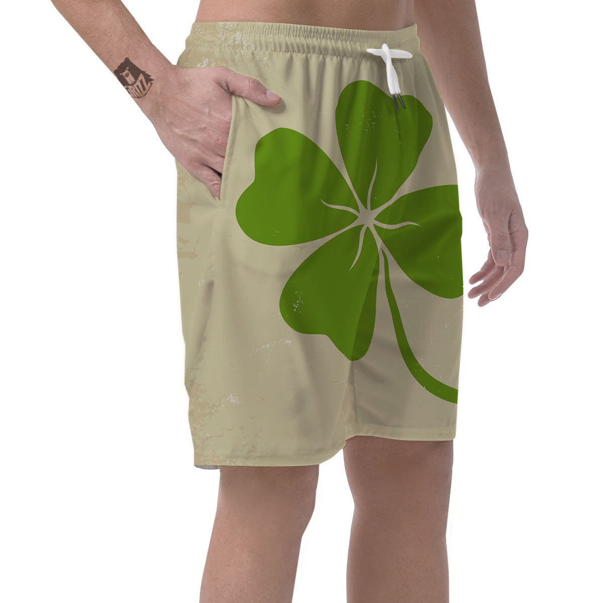 Four Leaf Clovers Irish Print Men's Shorts-grizzshop