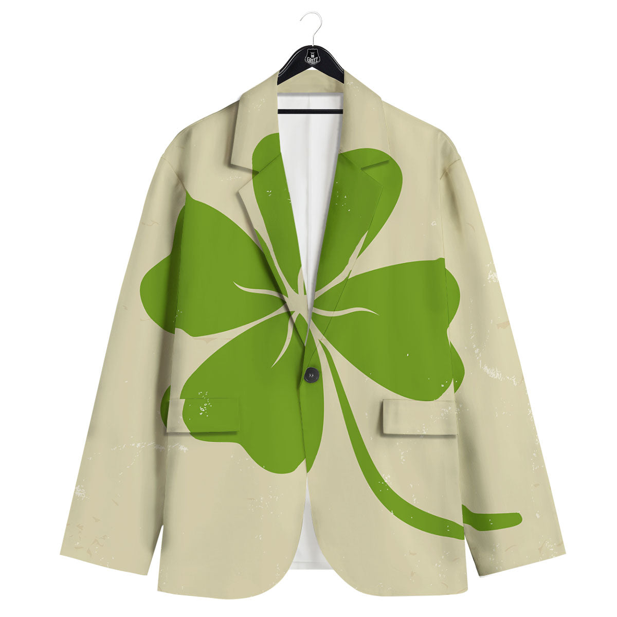 Four Leaf Clovers Irish Print Men's Sport Coat-grizzshop