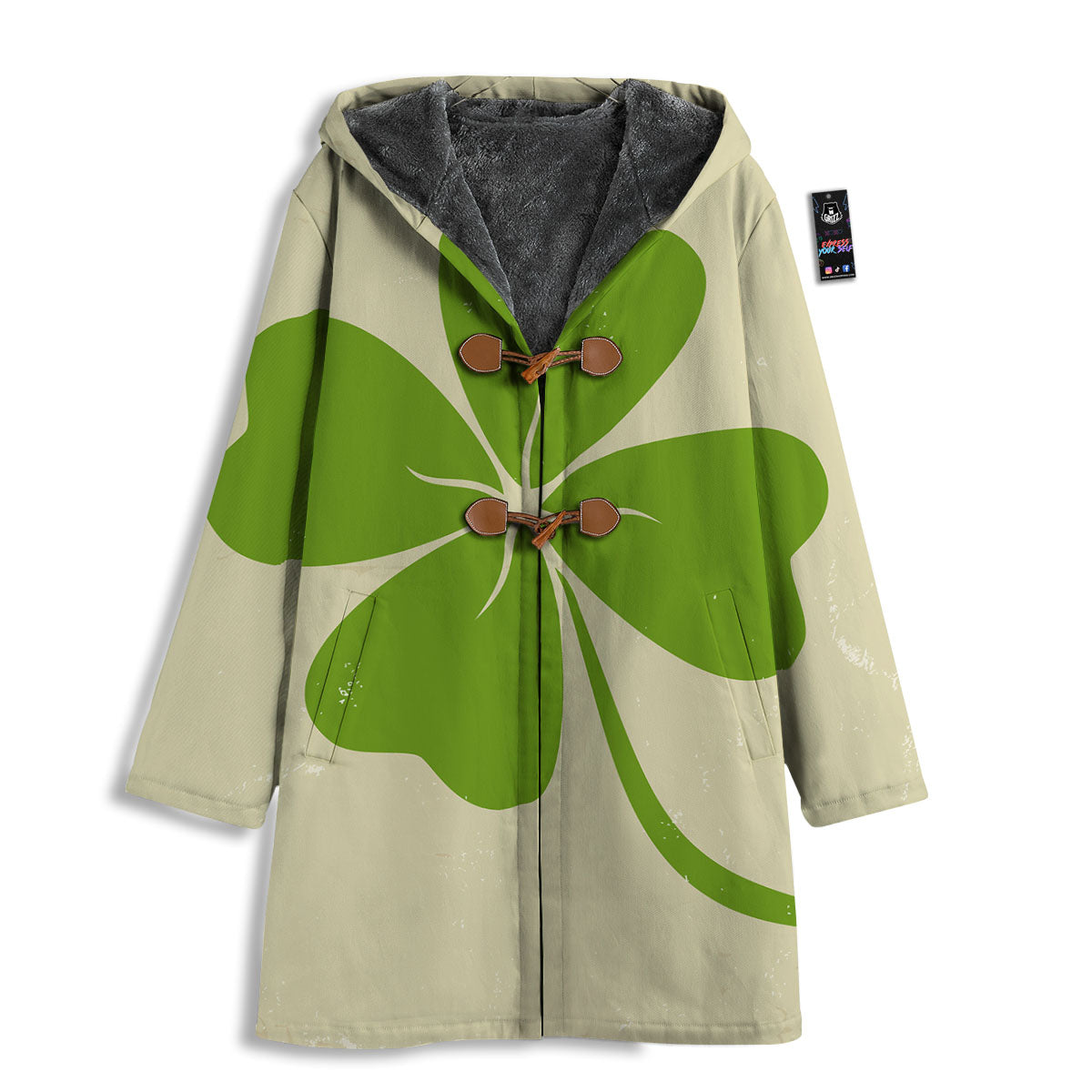 Four Leaf Clovers Irish Print Men's Windbreaker Jacket-grizzshop