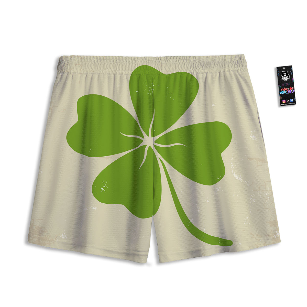 Four Leaf Clovers Irish Print Mesh Shorts
