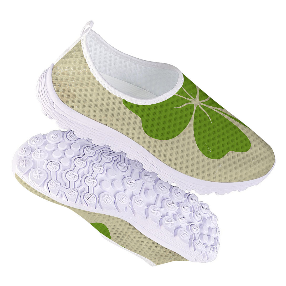 Four Leaf Clovers Irish Print Nurse Shoes-grizzshop