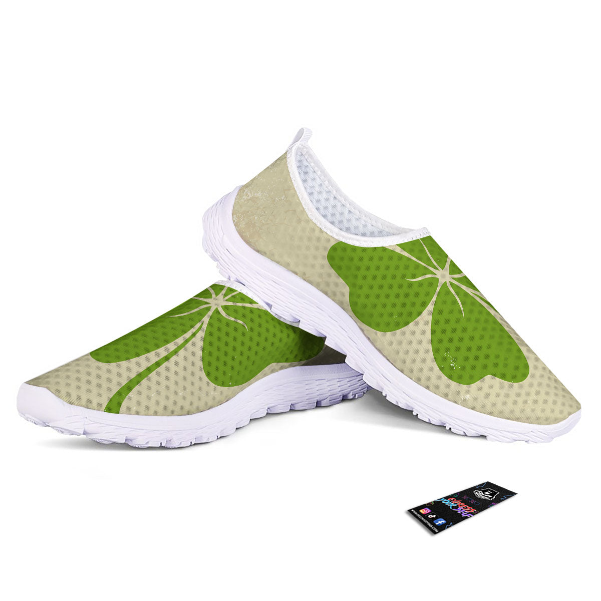 Four Leaf Clovers Irish Print Nurse Shoes-grizzshop