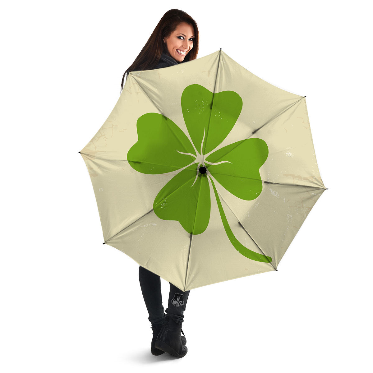 Four Leaf Clovers Irish Print Umbrella-grizzshop