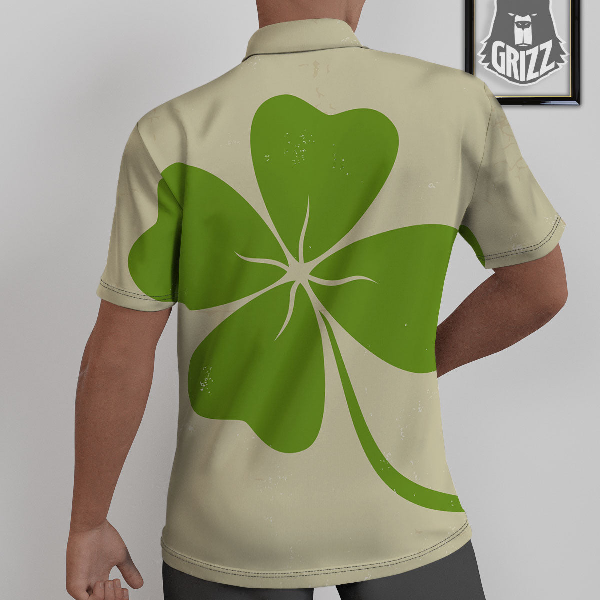 Four Leaf Clovers Irish Print Untucked Shirts-grizzshop