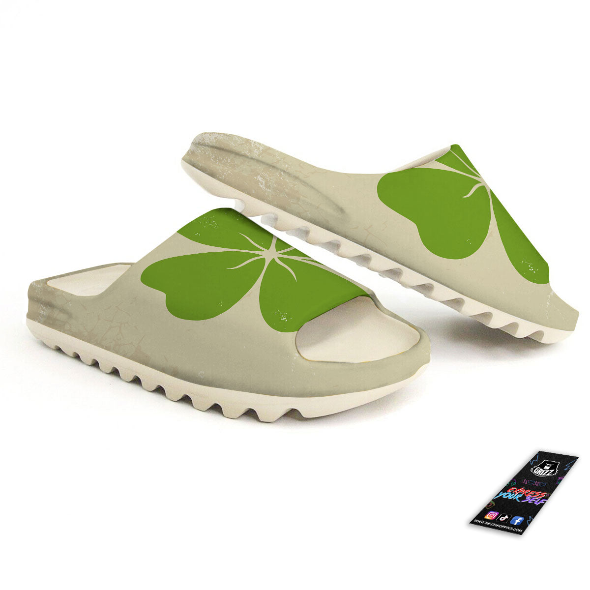 Four Leaf Clovers Irish Print Sandals-grizzshop