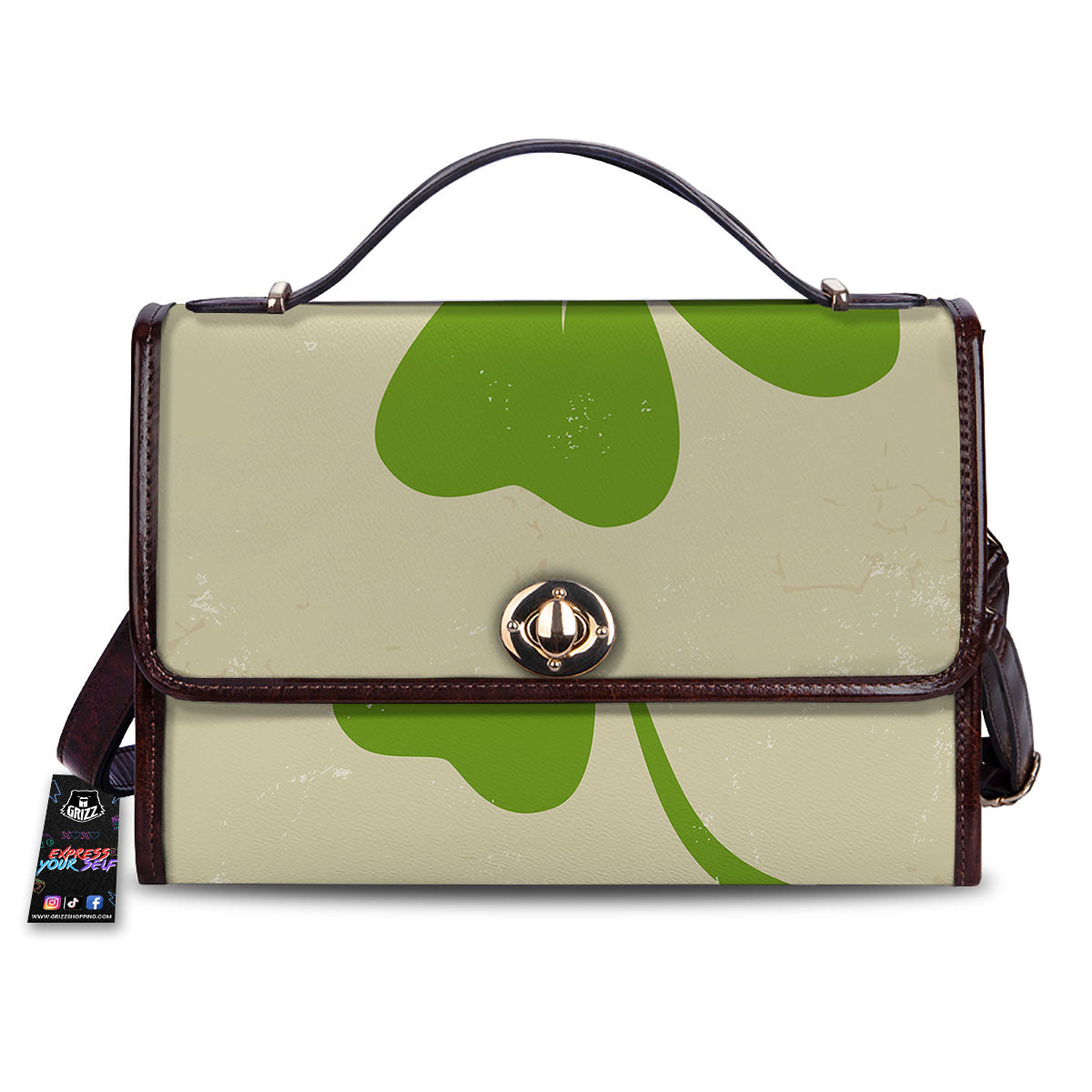 Four Leaf Clovers Irish Print Women's Satchel Bag