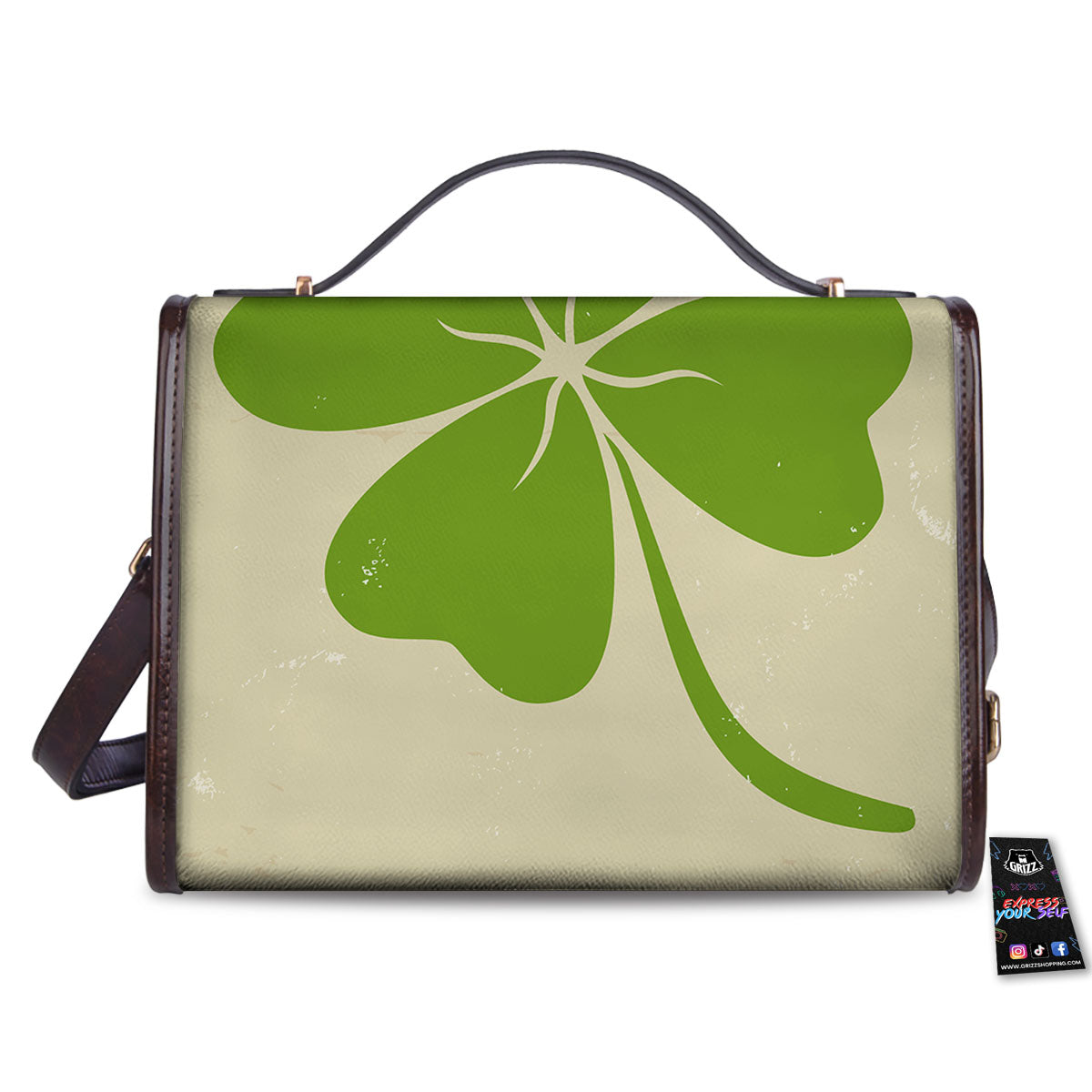 Four Leaf Clovers Irish Print Women's Satchel Bag