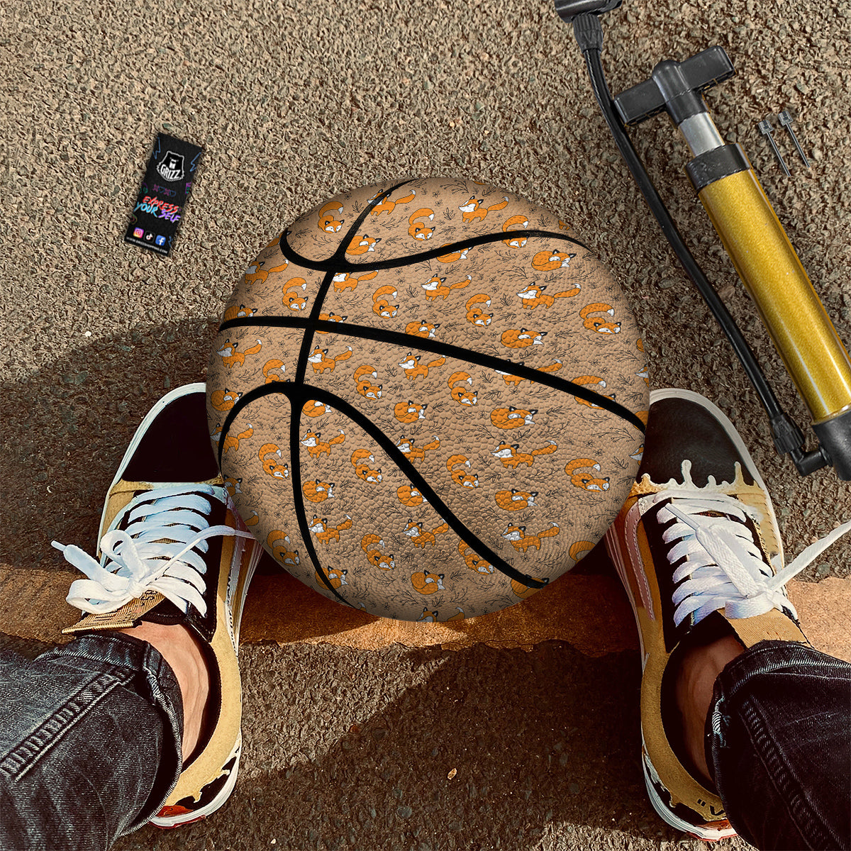 Fox Cartoon Print Pattern Basketball-grizzshop