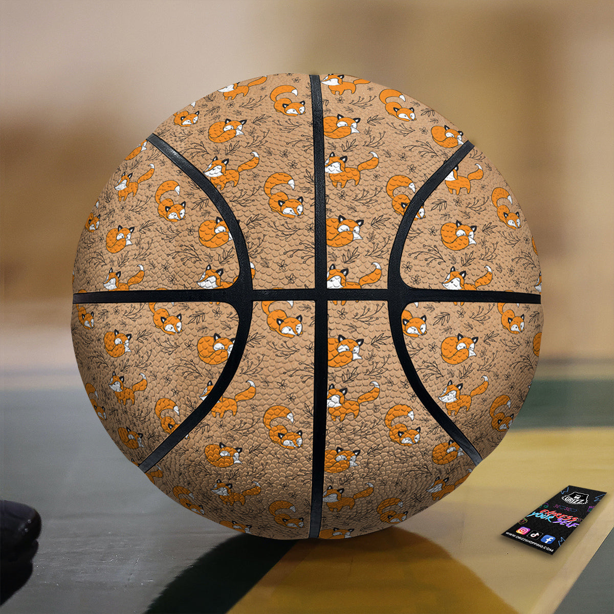 Fox Cartoon Print Pattern Basketball-grizzshop