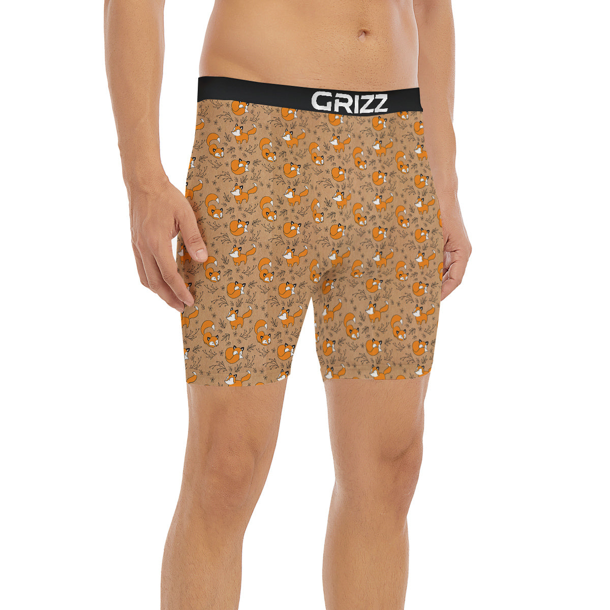 Fox Cartoon Print Pattern Boxer Briefs-grizzshop