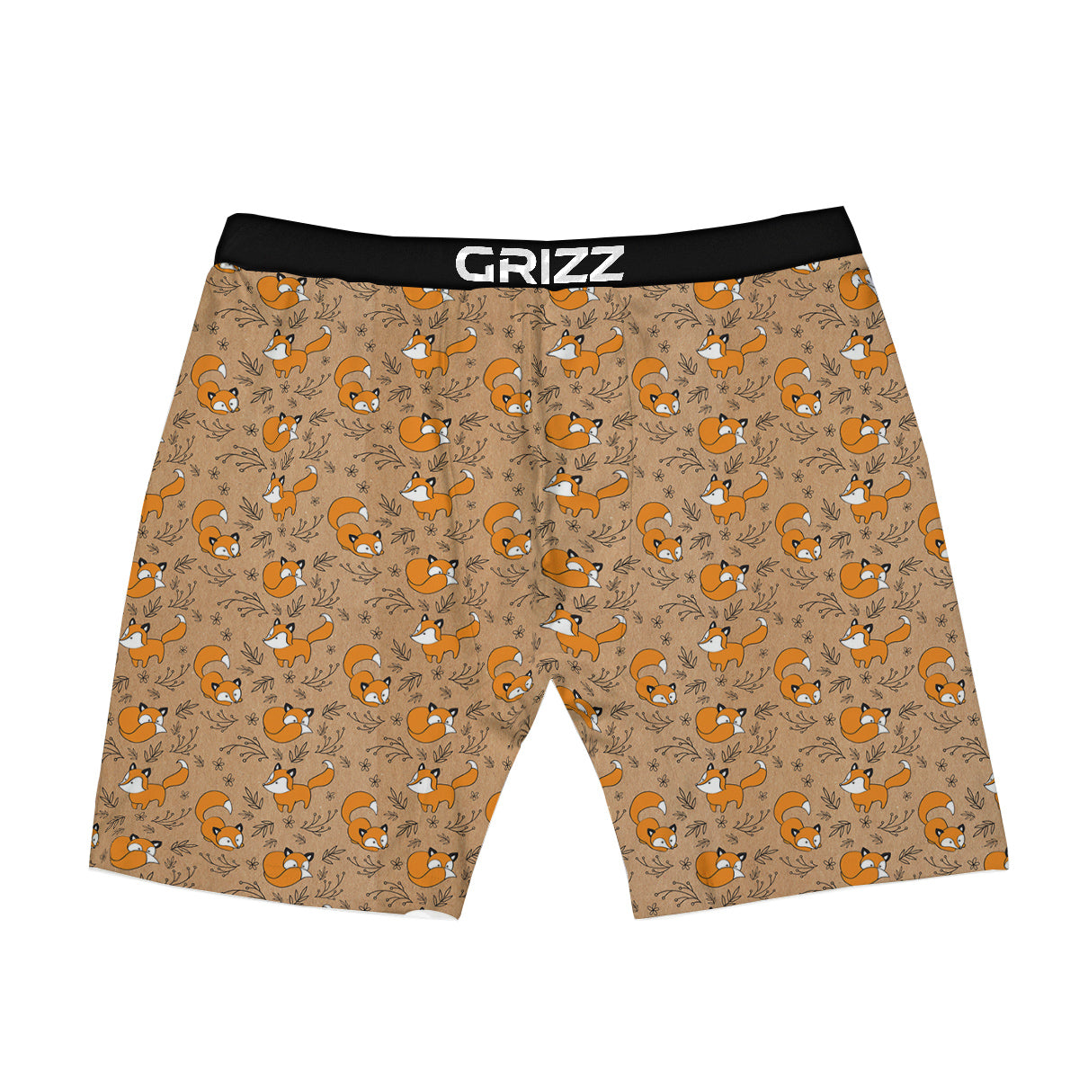 Fox Cartoon Print Pattern Boxer Briefs-grizzshop