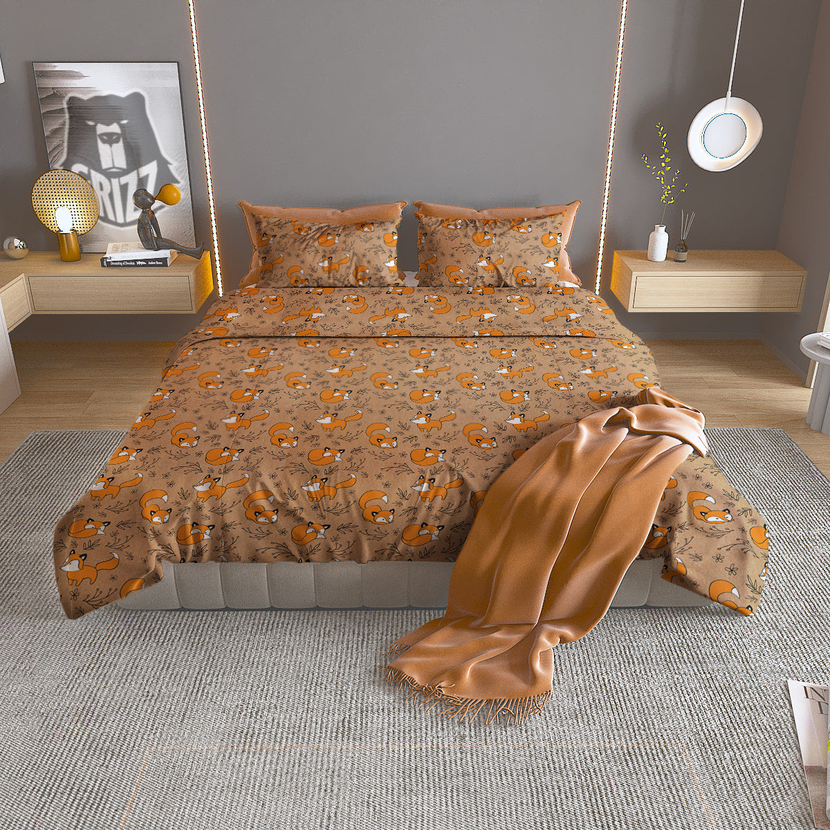 Frangipani Flower Print Pattern Duvet Cover Bedding Set