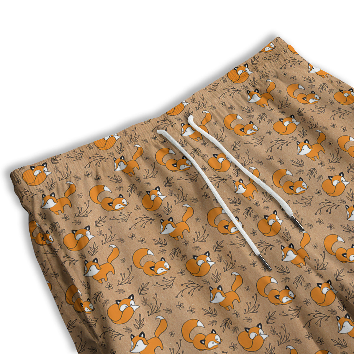 Fox Cartoon Print Pattern Men's Athletic Shorts