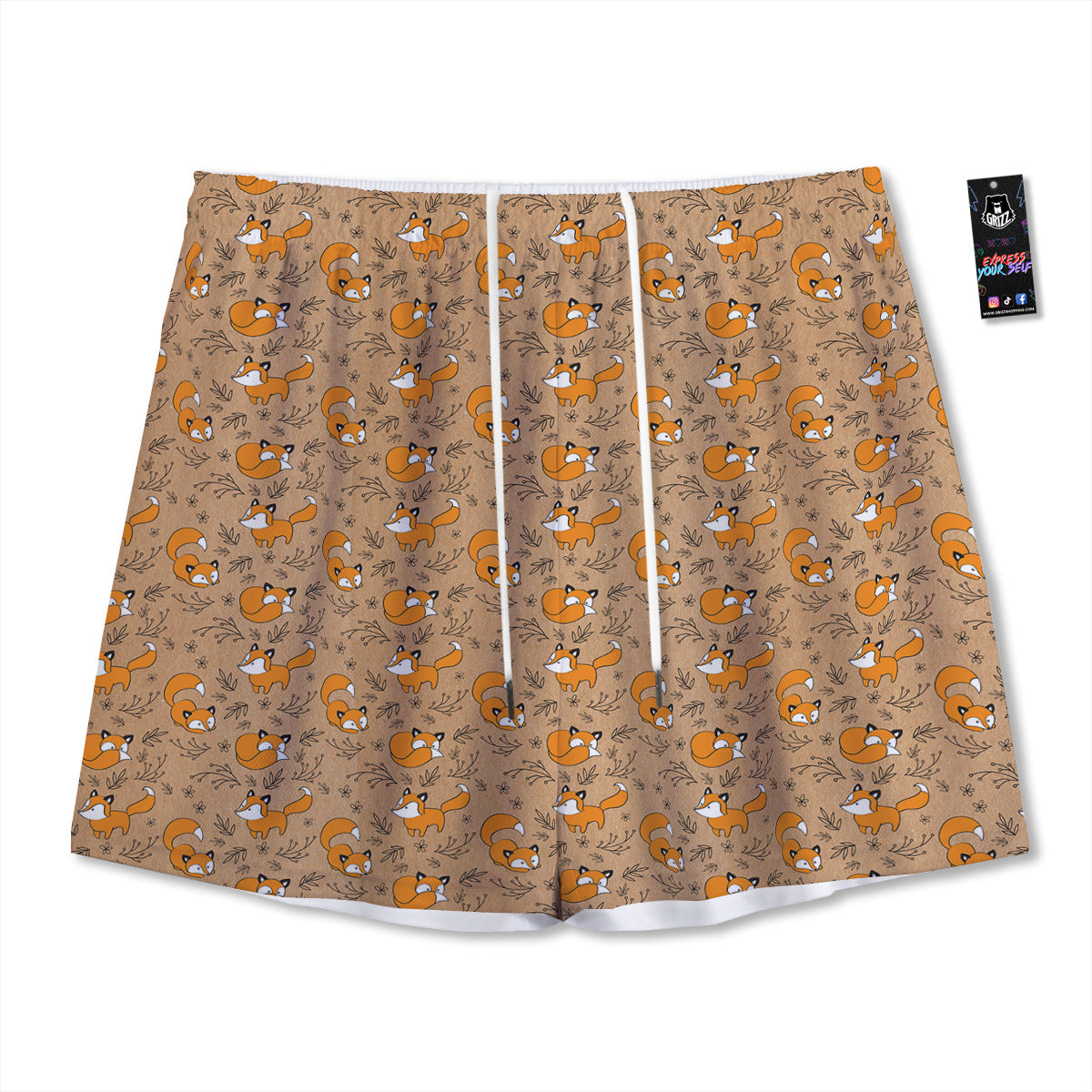 Frangipani Flower Print Pattern Mesh Shorts