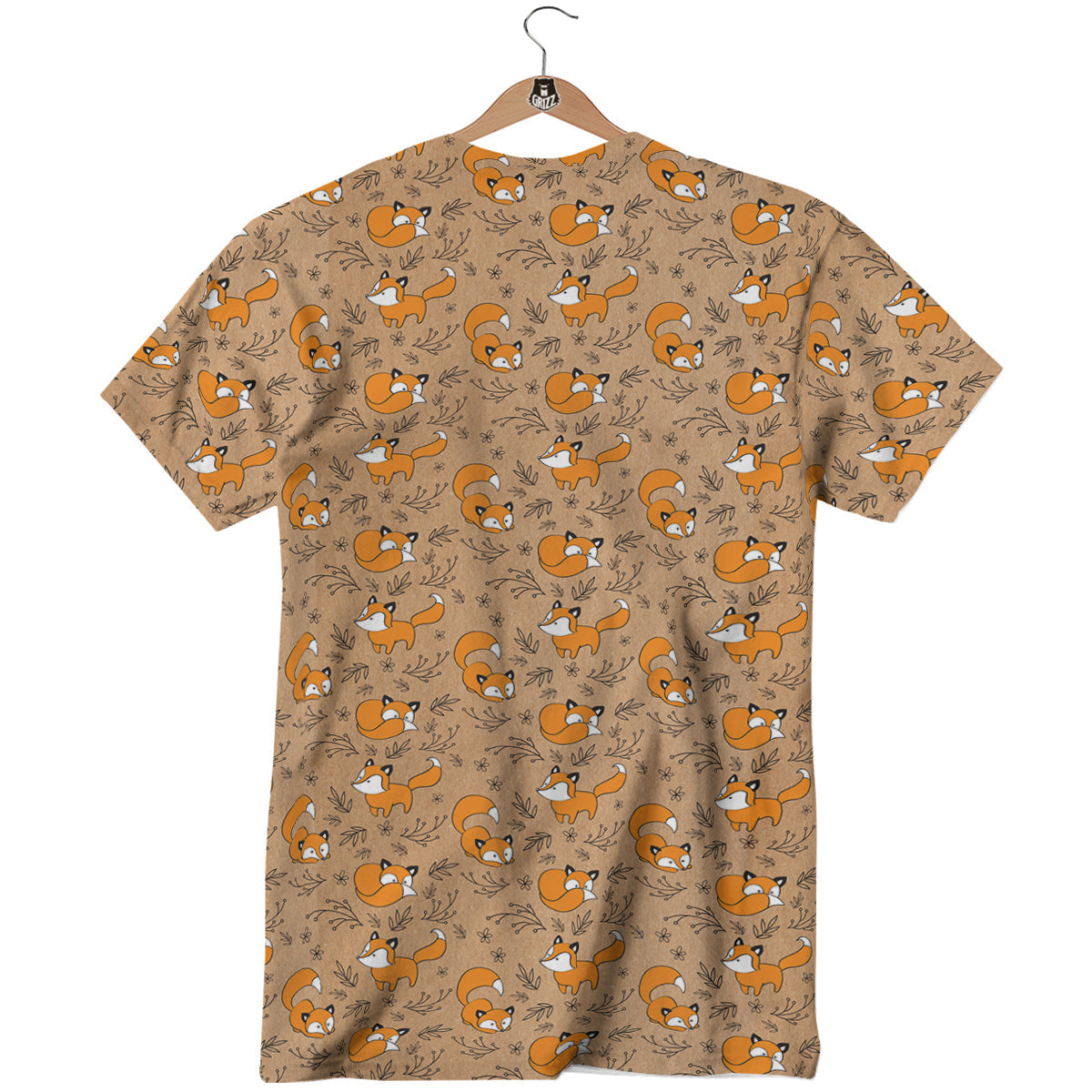 Fox Cartoon Print Pattern T-Shirt-grizzshop