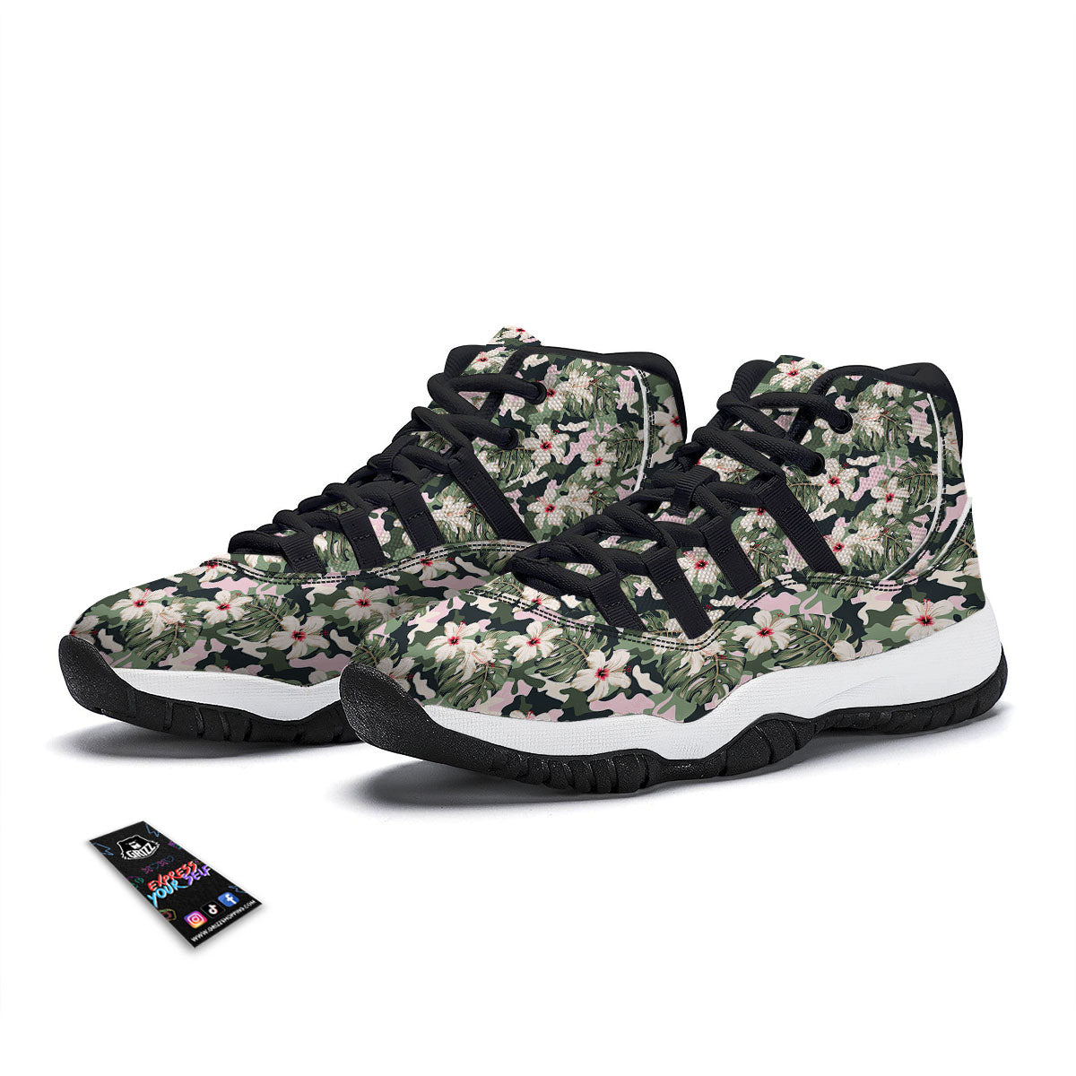 Fox Cute Print Pattern Black Bball Shoes-grizzshop