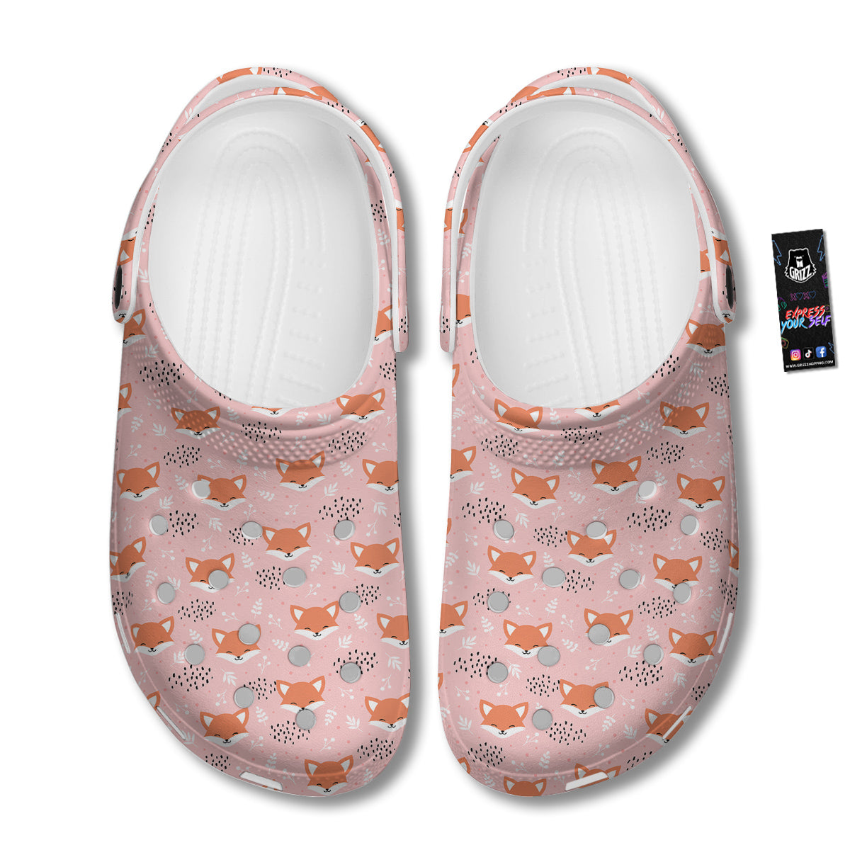 Fox Cute Print Pattern Clog-grizzshop