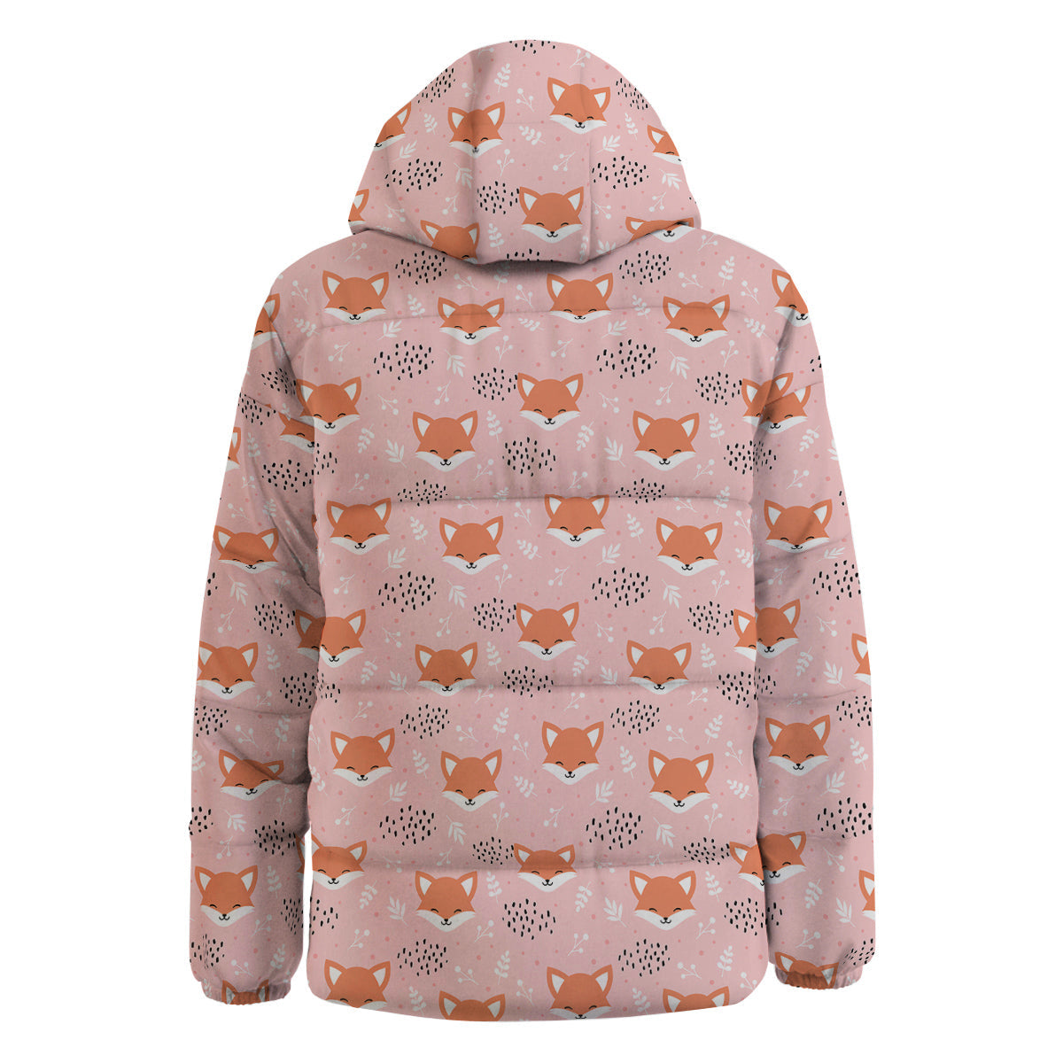 Fox Cute Print Pattern Down Jacket-grizzshop
