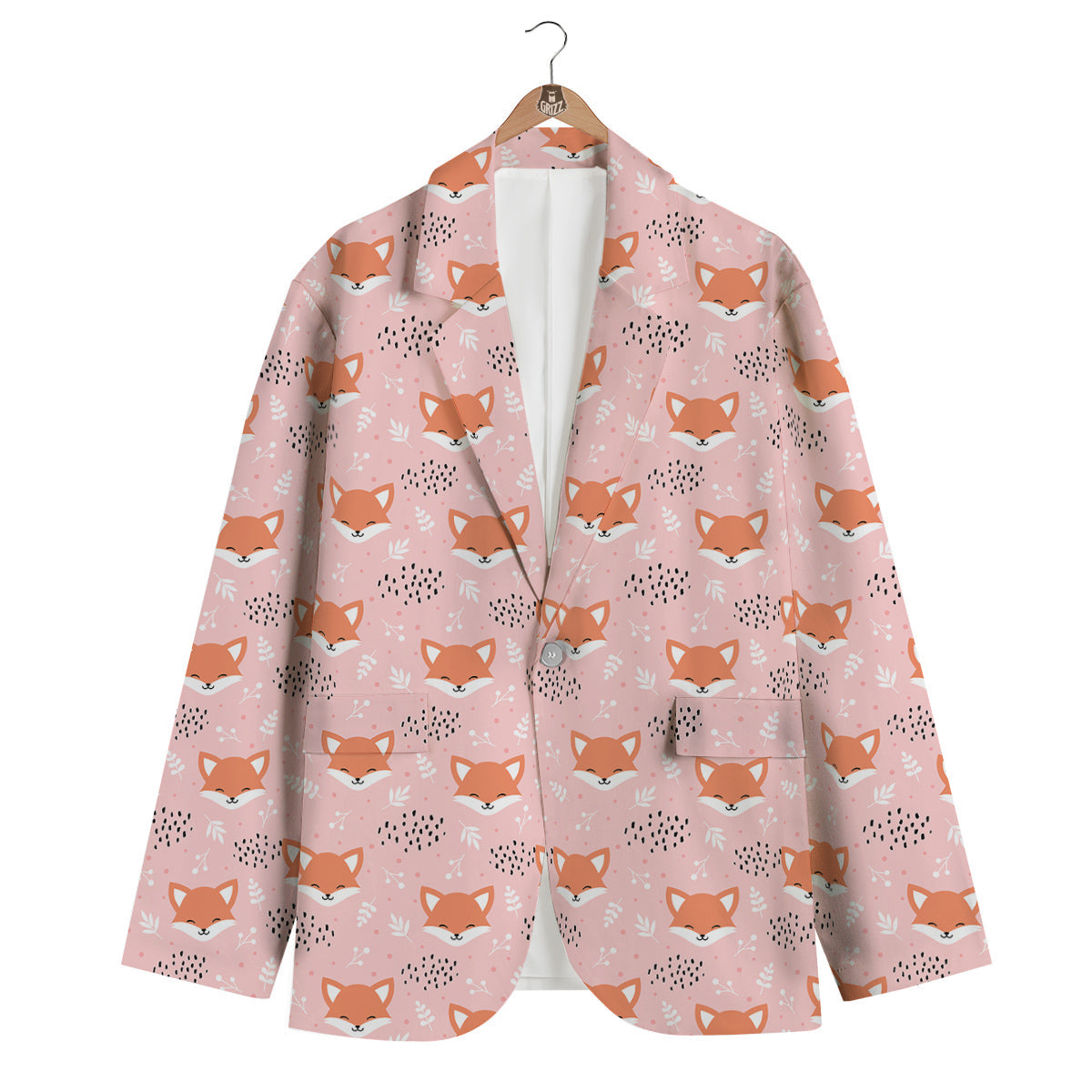 Fox Cute Print Pattern Men's Blazer-grizzshop