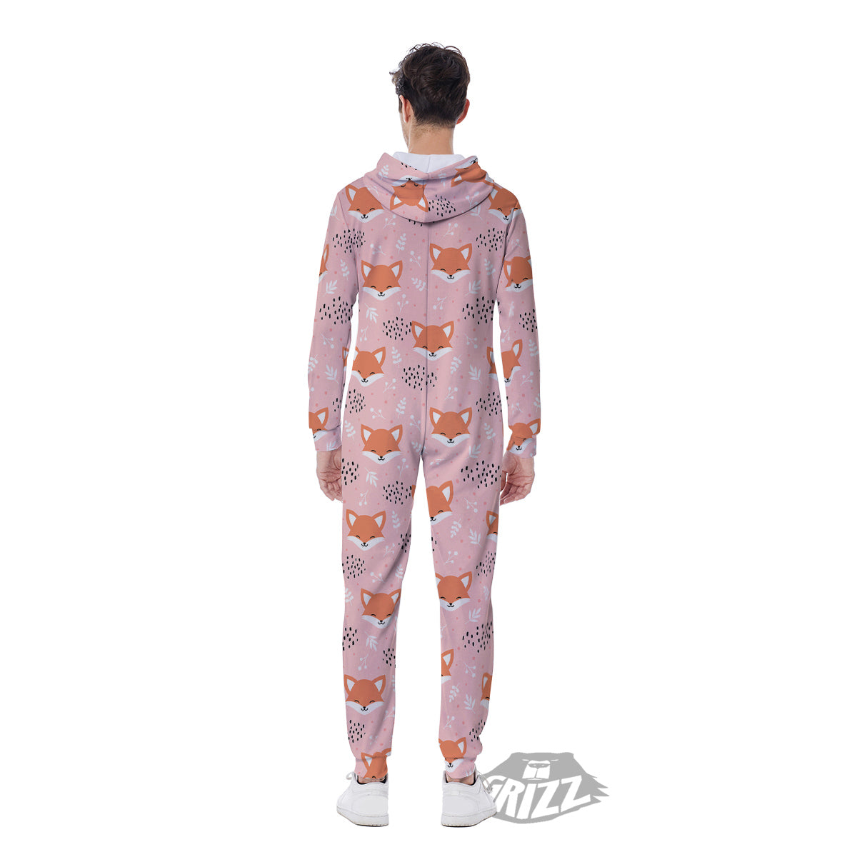 Fox Cute Print Pattern Men's Jumpsuit-grizzshop