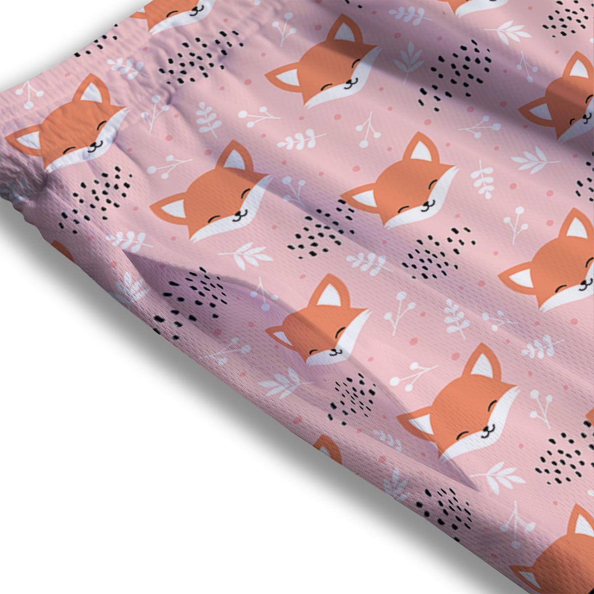 Fox Cute Print Pattern Mesh Shorts