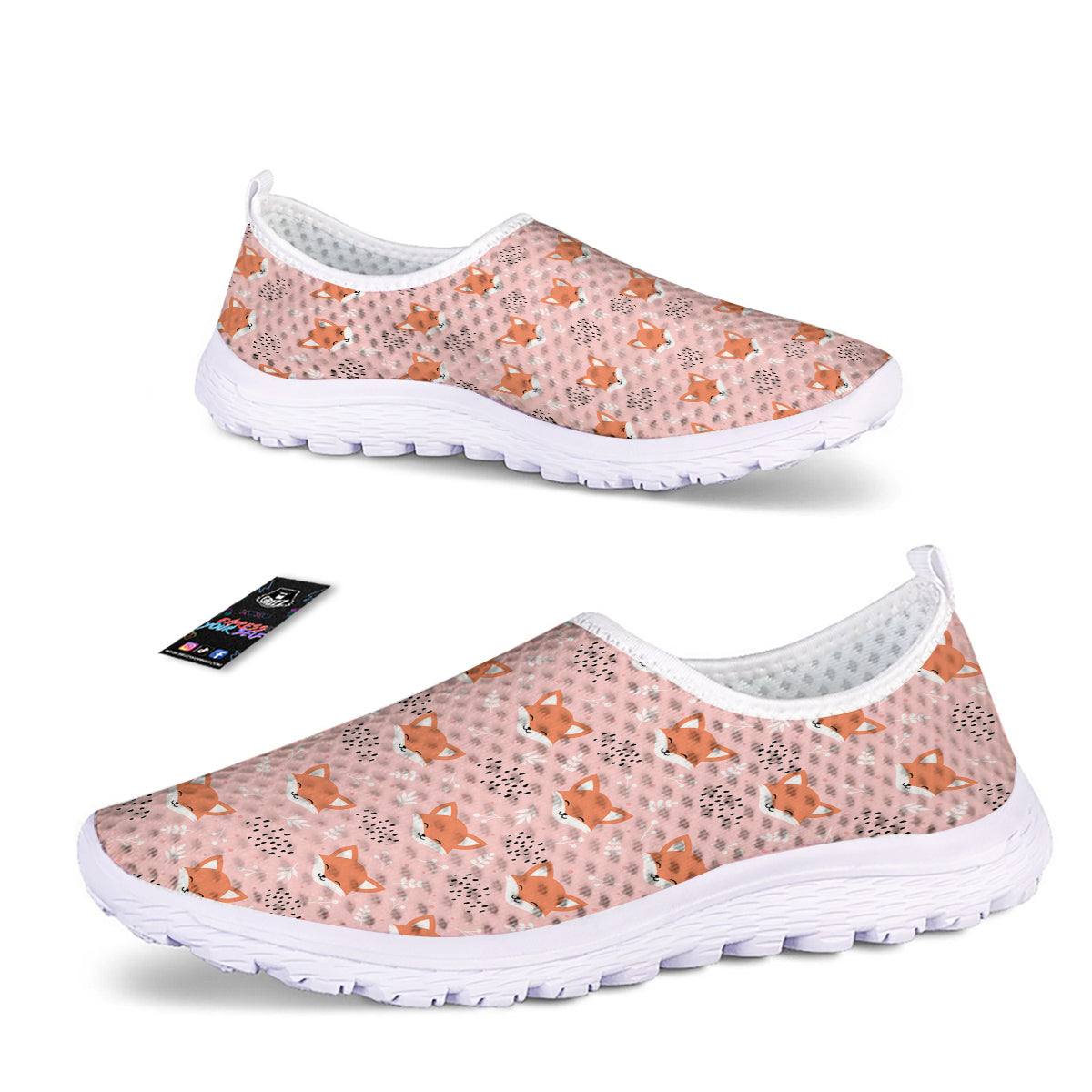 Fox Cute Print Pattern Nurse Shoes-grizzshop