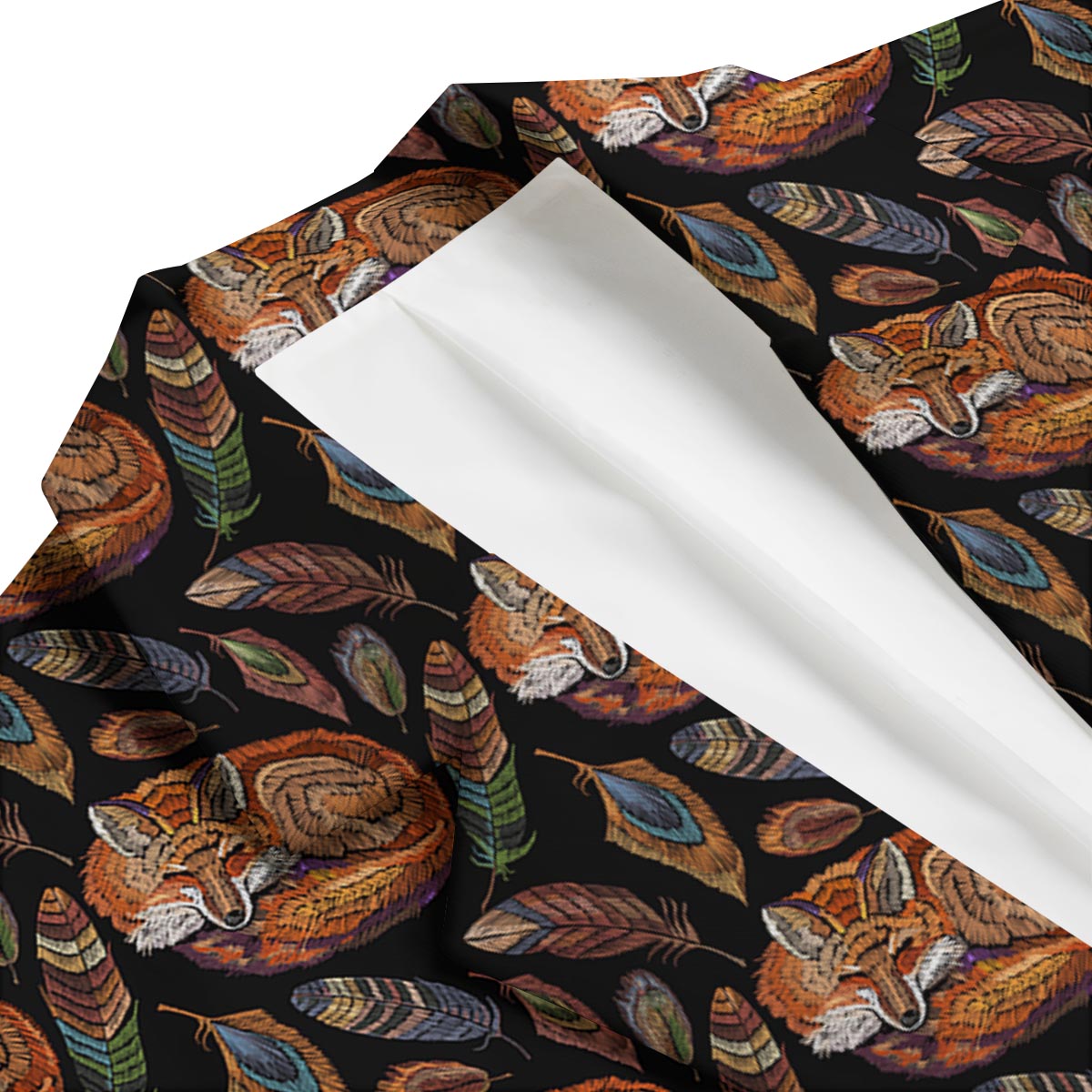 Fox Feather Pattern Print Men's Blazer-grizzshop