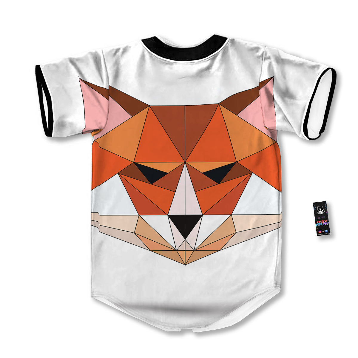 Fox Geometric Print Baseball Jersey-grizzshop