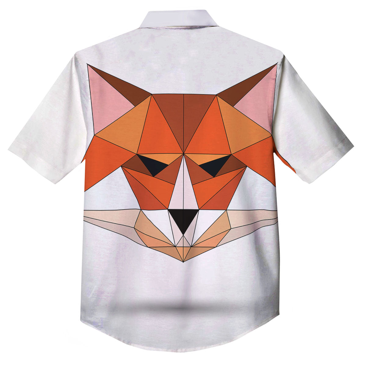 Fox Geometric Print Button Up Shirt-grizzshop