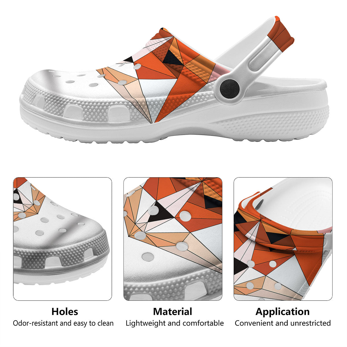 Fox Geometric Print Clog-grizzshop