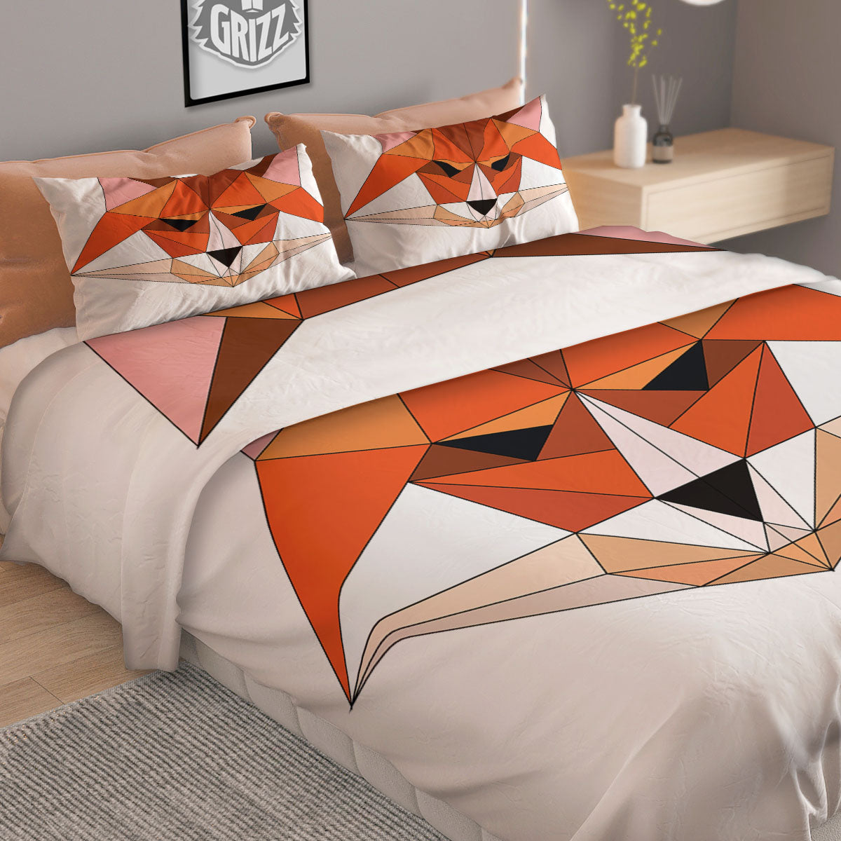 Fox Geometric Print Duvet Cover Bedding Set