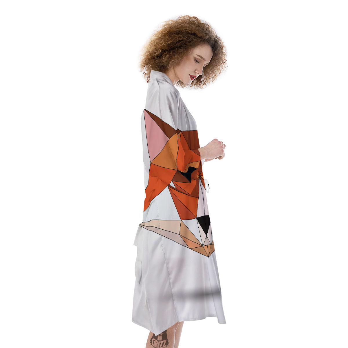 Fox Geometric Print Kimono-grizzshop