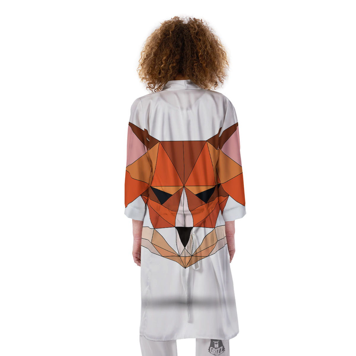 Fox Geometric Print Kimono-grizzshop