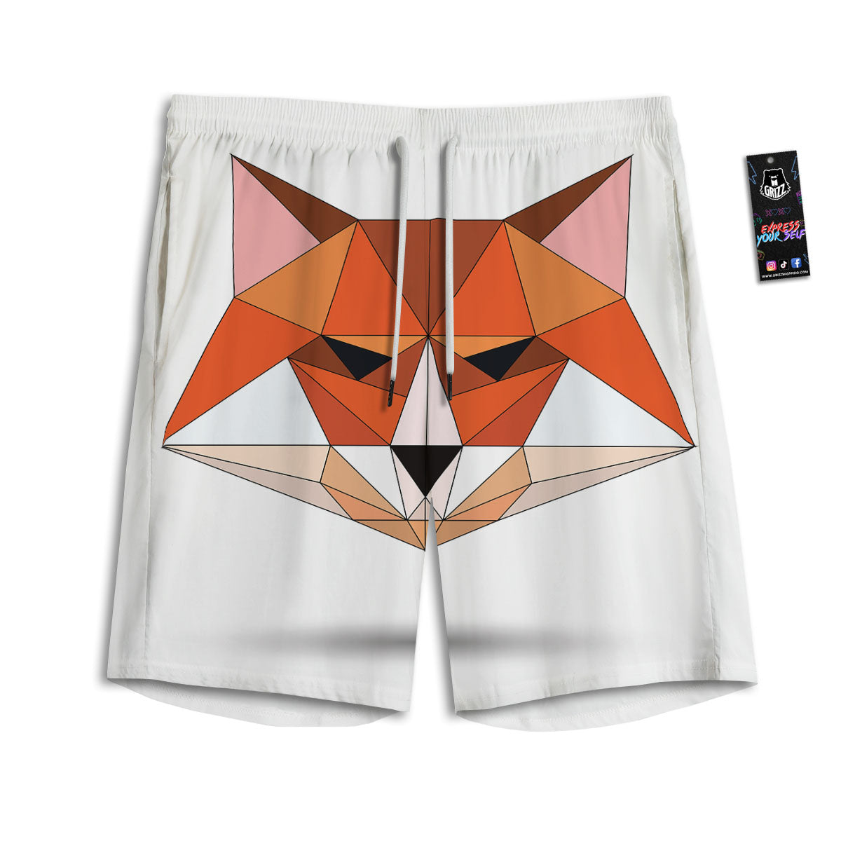 Geometric Shape Pastel Print Pattern Men's Athletic Shorts
