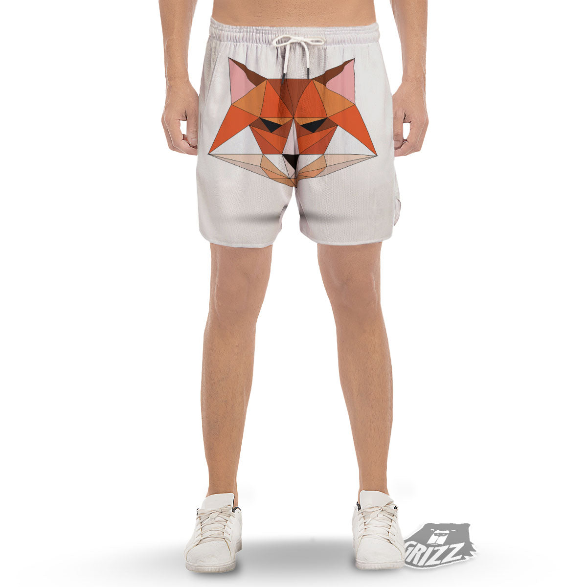 Fox Geometric Print Men's Gym Shorts-grizzshop