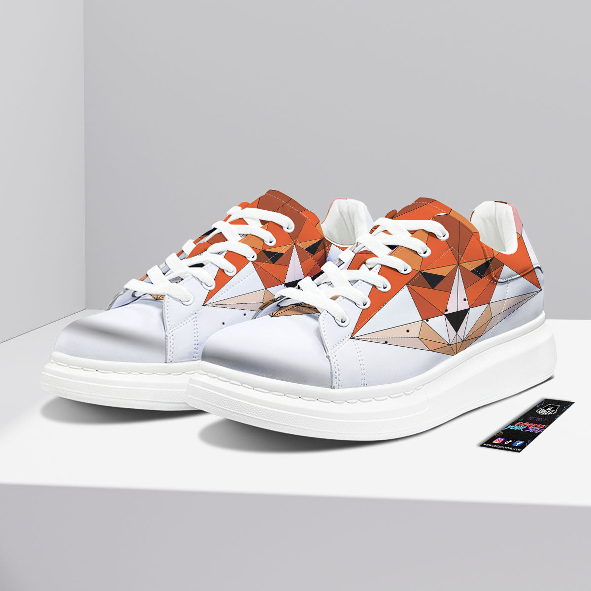 Fox Geometric Print Platform Shoes-grizzshop